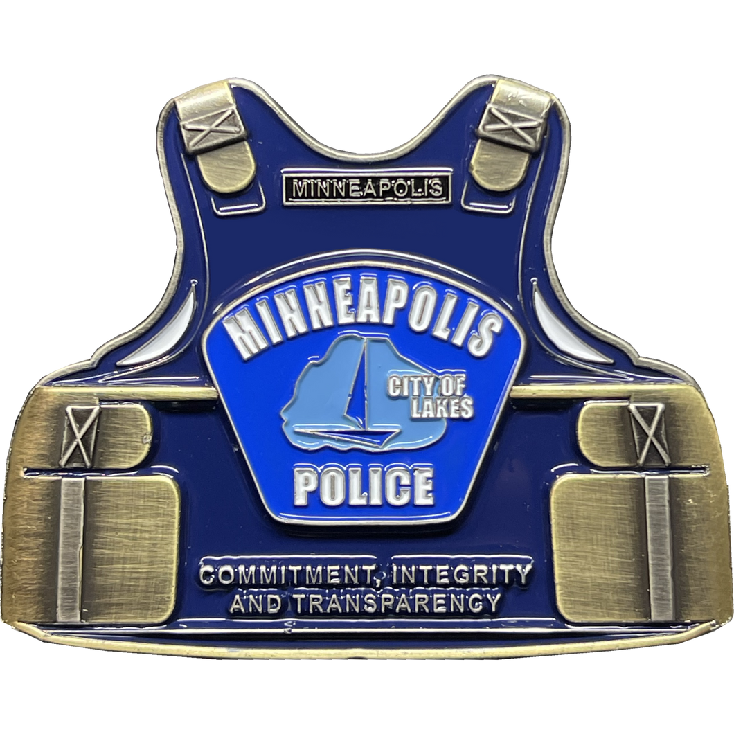 Minneapolis Police Body Armor Challenge Coin Police Officer BL17-003 - www.ChallengeCoinCreations.com