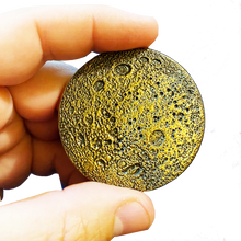 Load image into Gallery viewer, I Love You to the Moon and Back Heart Challenge Coin Medallion with 3D Moon AA-019