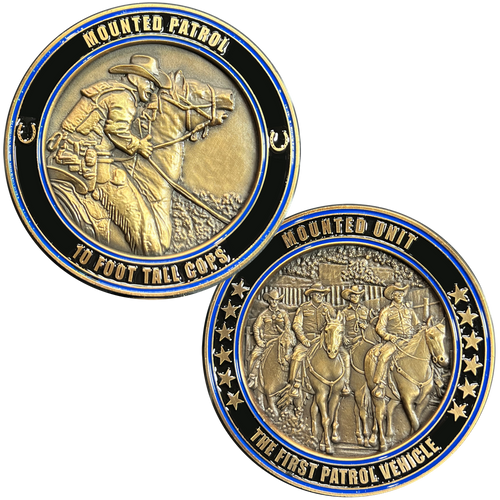 10 Foot Tall Cops Police NYPD LAPD Davie CBP Border Patrol Horse Patrol Mounted Unit Challenge Coin GL3-004 discontinued