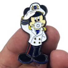 Load image into Gallery viewer, Disney Mickey Mouse inspired Cruise Line Captain Mask Pin version 3 DL3-17 - www.ChallengeCoinCreations.com
