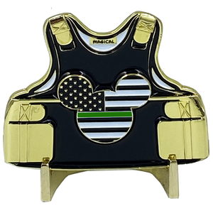Mickey inspired Thin Green Line Border Patrol Sheriff Army Marines Mouse Body Armor Challenge Coin DL7-03 MR-015 - www.ChallengeCoinCreations.com