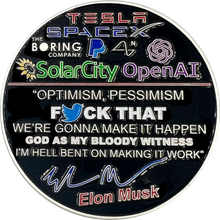Load image into Gallery viewer, SpaceX Elon Musk Motivational Quote Gift Twitter Challenge Coin Space X Tesla CL5-014