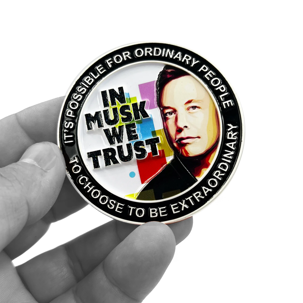 SpaceX Elon Musk Motivational Quote Gift Twitter Challenge Coin Space X Tesla CL5-014