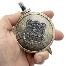 Load image into Gallery viewer, Nassau County Police Department Shield with removable Sword Challenge Coin Set Long Island NCPD BL8-002 - www.ChallengeCoinCreations.com