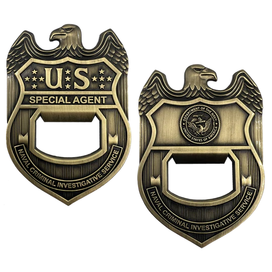 NCIS Special Agent Naval Criminal Investigative Service Challenge Coin Bottle Opener Navy EL13-001