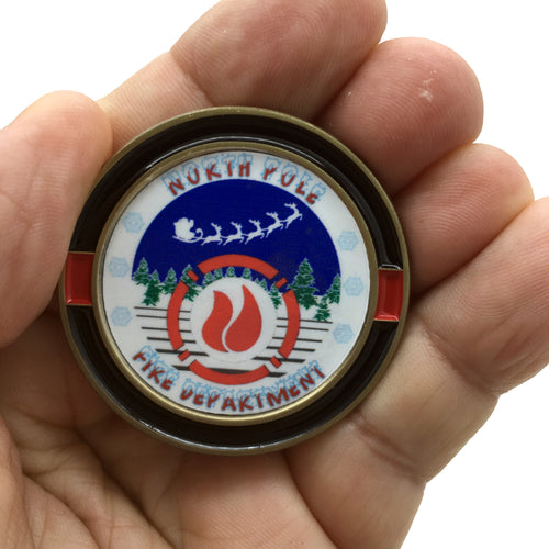 North Pole Fire Department Challenge Coin Fireman Fire Fighter Paramedic EMT EMS Rescue