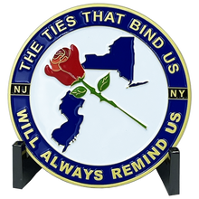 Load image into Gallery viewer, NY NJ Police State Trooper Corrections Port Authority 9/11 20th Anniversary Commemorative New Jersey Rose Challenge Coin BL9-011 - www.ChallengeCoinCreations.com