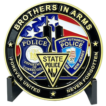 Load image into Gallery viewer, NY NJ Police State Trooper Corrections Port Authority 9/11 20th Anniversary Commemorative New Jersey Rose Challenge Coin BL9-011 - www.ChallengeCoinCreations.com