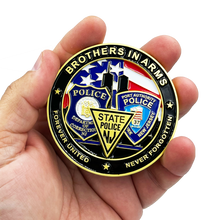 Load image into Gallery viewer, NY NJ Police State Trooper Corrections Port Authority 9/11 20th Anniversary Commemorative New Jersey Rose Challenge Coin BL9-011 - www.ChallengeCoinCreations.com