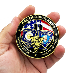 NY NJ Police State Trooper Corrections Port Authority 9/11 20th Anniversary Commemorative New Jersey Rose Challenge Coin BL9-011 - www.ChallengeCoinCreations.com
