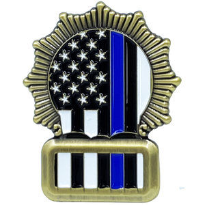 NYPD Detective Beard Gang Skull Challenge Coin Thin Blue Line Back the Blue New York City Police Department EL1-013 - www.ChallengeCoinCreations.com