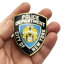 Load image into Gallery viewer, NYPD New York City Police Department Dept. Challenge Coin thin blue line F-005 - www.ChallengeCoinCreations.com