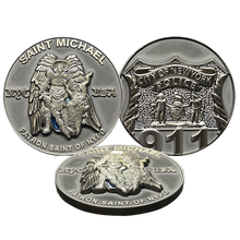 Load image into Gallery viewer, New York City Police Department Officer Saint Michael Patron Saint Challenge Coin ST. MICHAEL BL15-012 - www.ChallengeCoinCreations.com