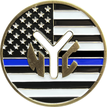 Load image into Gallery viewer, New York City Transit Police Department Thin Blue Line Challenge Coin GL1-001 - www.ChallengeCoinCreations.com