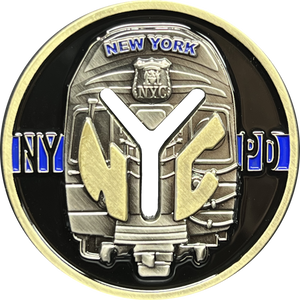New York City Transit Police Department Thin Blue Line Challenge Coin GL1-001 - www.ChallengeCoinCreations.com