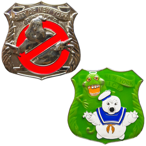 NYPD Slimer No Ghost Challenge Coin New York City Police Buster GL12-004