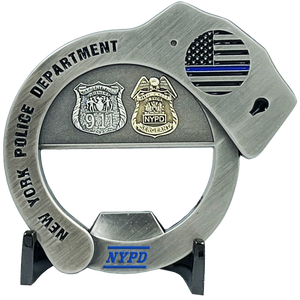 NYPD Officer Sergeant Detective Handcuff Bottle Opener Challenge Coin BL9-019 - www.ChallengeCoinCreations.com