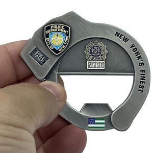 NYPD Officer Sergeant Detective Handcuff Bottle Opener Challenge Coin BL9-019 - www.ChallengeCoinCreations.com