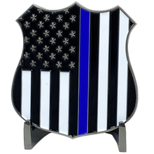 Load image into Gallery viewer, NYPD police officer Thin Blue Line Challenge Coin New York City Back the Blue Beard Gang K-005 - www.ChallengeCoinCreations.com