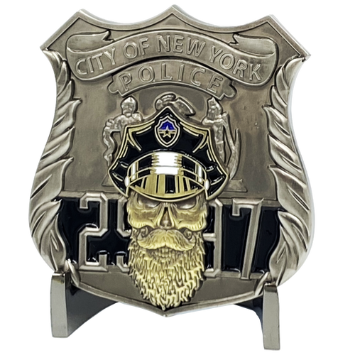 NYPD police officer Thin Blue Line Challenge Coin New York City Back the Blue Beard Gang K-005 - www.ChallengeCoinCreations.com