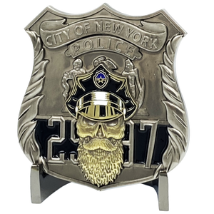 NYPD police officer Thin Blue Line Challenge Coin New York City Back the Blue Beard Gang K-005 - www.ChallengeCoinCreations.com