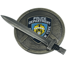 Load image into Gallery viewer, NYPD New York City Police Department Detective Shield with removable Sword Challenge Coin Set BL4-008 - www.ChallengeCoinCreations.com