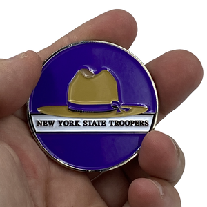 NYS New York State Police Trooper Thin Blue Line Sorry We're Closed Challenge Coin DL6-15 - www.ChallengeCoinCreations.com