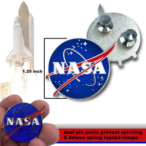 NASA Pin with dual pin posts and deluxe pin clasps CC-008 - www.ChallengeCoinCreations.com