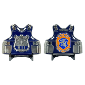 Nassau County Police Department NCPD Long Island Police Officer Body Armor Challenge Coin BL7-009 - www.ChallengeCoinCreations.com