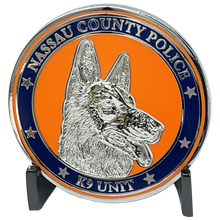 Load image into Gallery viewer, K9 Canine NCPD LI Nassau County Police Department Long island Dept. Challenge Coin thin blue line EL3-003 - www.ChallengeCoinCreations.com