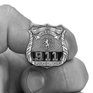 Nassau County NY Police Department NCPD Police Officer Long Island LINY nickel plated metal lapel pin PBX-003-D P-188