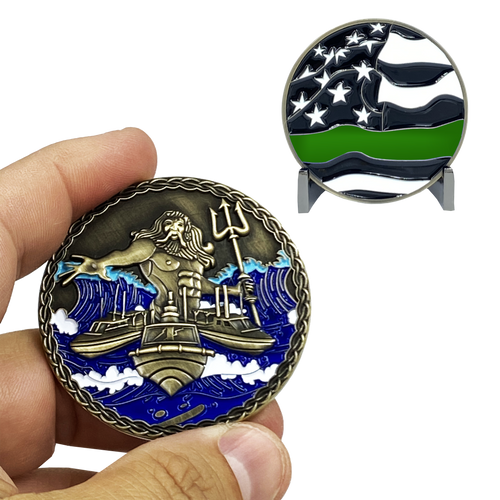 GG-022 King Neptune Marine Patrol Thin Green Line Police Deputy Sheriff CBP Border Patrol - www.ChallengeCoinCreations.com