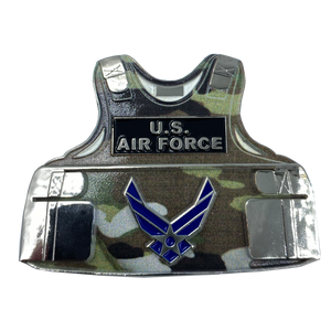 U.S. Air Force Camo Body Armor Challenge Coin Fly Fight Win USAF CL4-04 - www.ChallengeCoinCreations.com