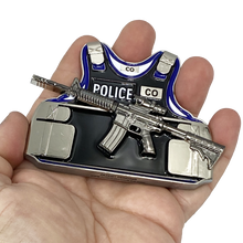 Load image into Gallery viewer, Correctional Officer M4 Body Armor 3D self standing Challenge Coin Corrections Prison Jail Thin Gray Line DL1-04 - www.ChallengeCoinCreations.com