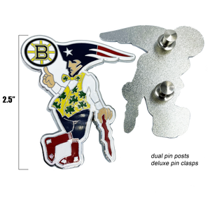 Boston Guy Sports Man Massachusetts Bruins Patriots Celtics Red Rox Challenge Coin Pin Cloisonné II-020 - www.ChallengeCoinCreations.com