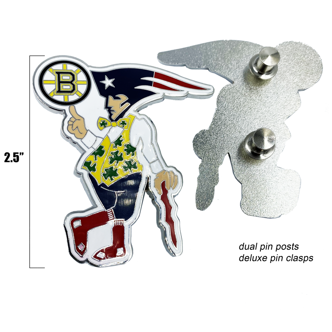 Boston Guy Sports Man Massachusetts Bruins Patriots Celtics Red Rox Challenge Coin Pin Cloisonné II-020 - www.ChallengeCoinCreations.com