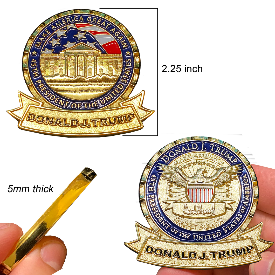 President Donald J. Trump 45 MAGA Make America Great POTUS White House Challenge Coin J-023 - www.ChallengeCoinCreations.com