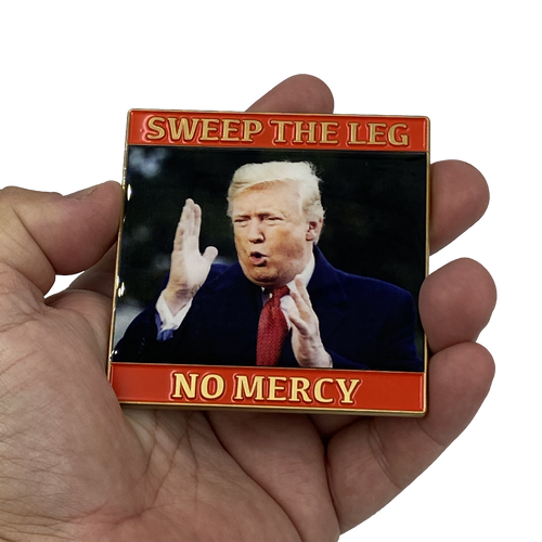 Donald J. Trump vs Joe Biden Street Fighter Karate Kid MAGA 2020 Challenge Coin Sweep the Leg No Mercy DL5-01 - www.ChallengeCoinCreations.com