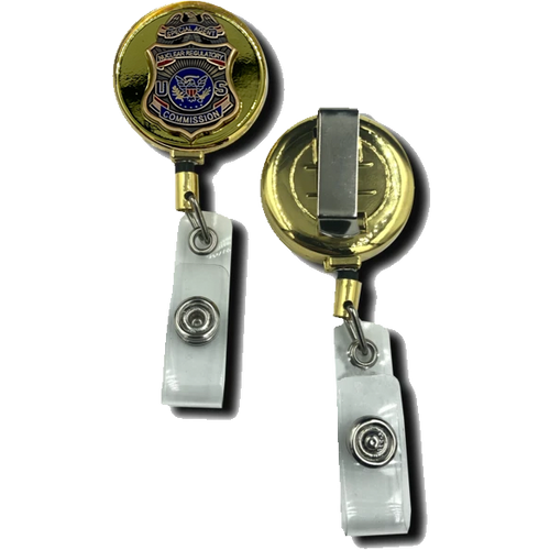 Nuclear Commission Regulatory Commission Special Agent Retractable ID reel metal ID card holder EL1-10 - www.ChallengeCoinCreations.com