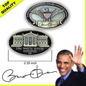 44th President Barack Obama White House Eagle signed Challenge Coin F-023 - www.ChallengeCoinCreations.com