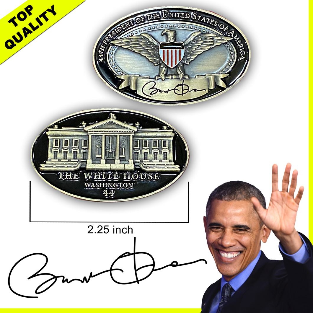 44th President Barack Obama White House Eagle signed Challenge Coin F-023 - www.ChallengeCoinCreations.com