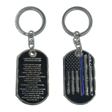 Load image into Gallery viewer, Police Officer&#39;s Prayer Thin Blue Line Challenge Coin Dog Tag Keychain Police Law Enforcement HH-014 - www.ChallengeCoinCreations.com