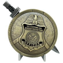 Load image into Gallery viewer, CBP officer Field Ops Shield with removable Sword Challenge Coin Set Field Operations CBPO EL4-018 - www.ChallengeCoinCreations.com