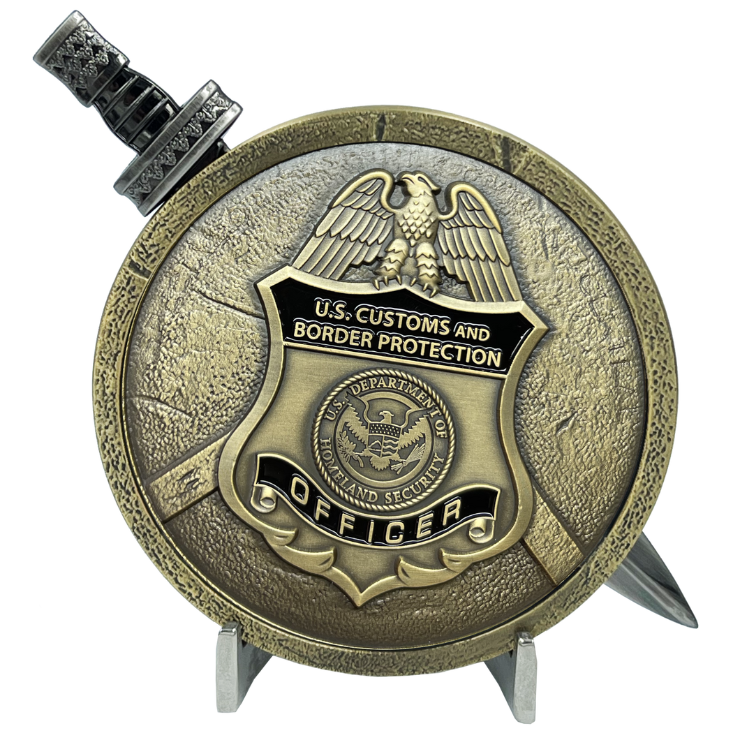 CBP officer Field Ops Shield with removable Sword Challenge Coin Set Field Operations CBPO EL4-018 - www.ChallengeCoinCreations.com