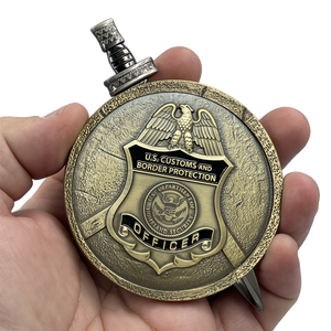 CBP officer Field Ops Shield with removable Sword Challenge Coin Set Field Operations CBPO EL4-018 - www.ChallengeCoinCreations.com