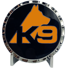Load image into Gallery viewer, K9 Thin Orange Line Search and Rescue Challenge Coin Fist Paw Bump USCG United States Coast Guard Coastie Cutter Police Fire Dept BL7-007 - www.ChallengeCoinCreations.com