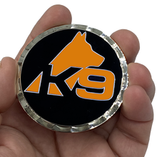 Load image into Gallery viewer, K9 Thin Orange Line Search and Rescue Challenge Coin Fist Paw Bump USCG United States Coast Guard Coastie Cutter Police Fire Dept BL7-007 - www.ChallengeCoinCreations.com