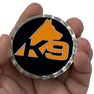 K9 Thin Orange Line Search and Rescue Challenge Coin Fist Paw Bump USCG United States Coast Guard Coastie Cutter Police Fire Dept BL7-007 - www.ChallengeCoinCreations.com