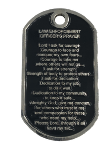 Correctional Officer's Prayer Thin Gray Line Challenge Coin Dog Tag Keychain CO Corrections CL3-16 - www.ChallengeCoinCreations.com