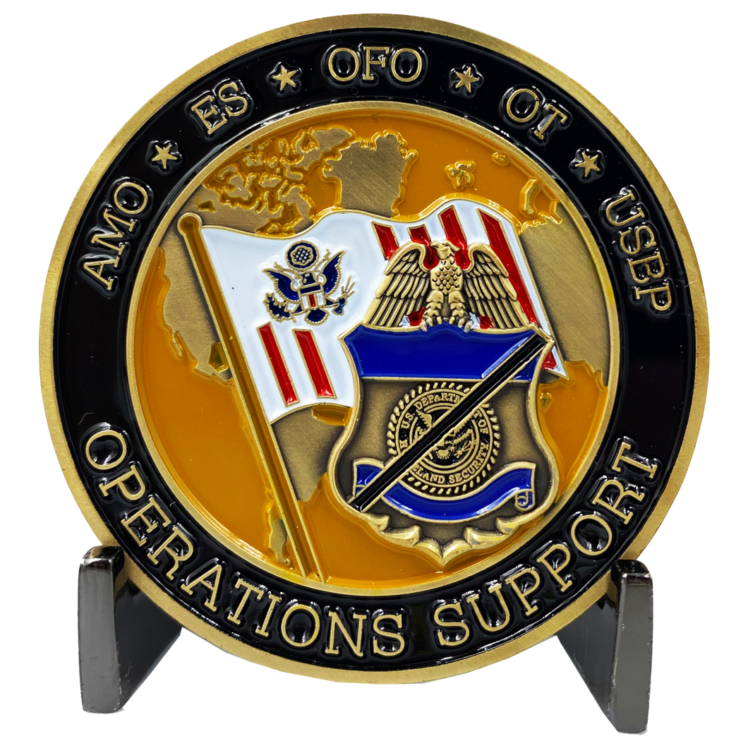CBP USBP Border Patrol Field Ops Air Marine Operations Support Challenge Coin amo es ofo ot CL10-01 - www.ChallengeCoinCreations.com